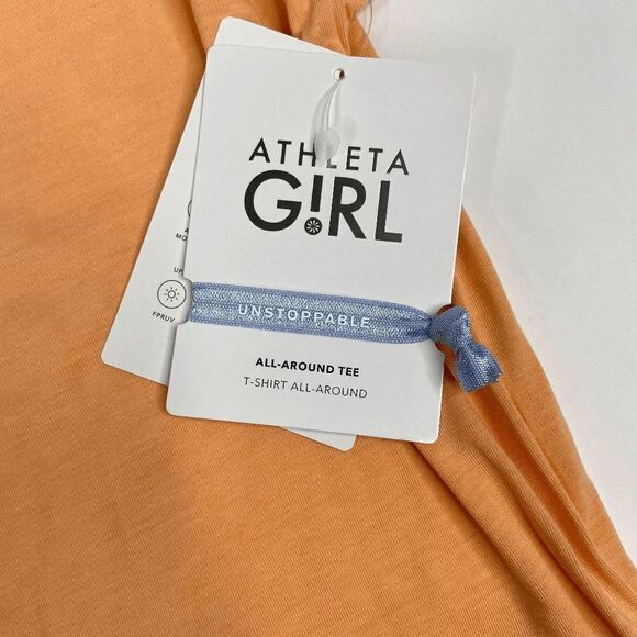 Athleta Girl All-Around Tee Lightweight Soft Top Women's Warm Sunset Size L/12 - Picture 6 of 8